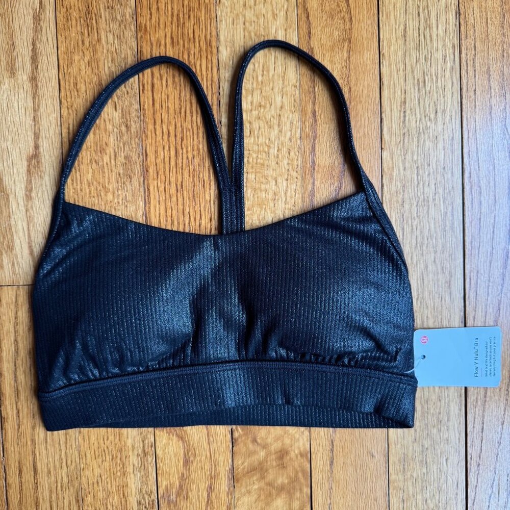 Lululemon Flow Y Bra Nulu - Radiate Foil Print Black